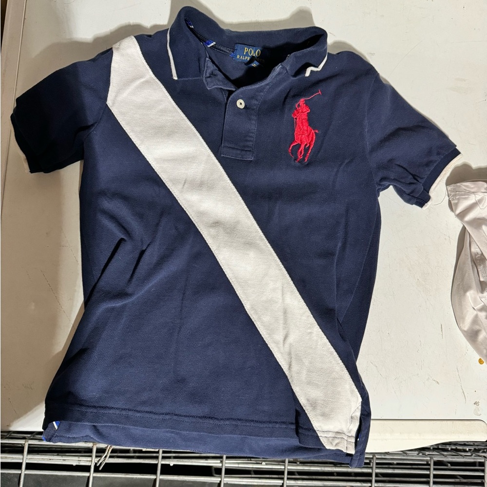 Ralph Lauren Boys Soze 8 Big Pony Polo Shirt Flag Back Preppy